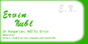 ervin nubl business card